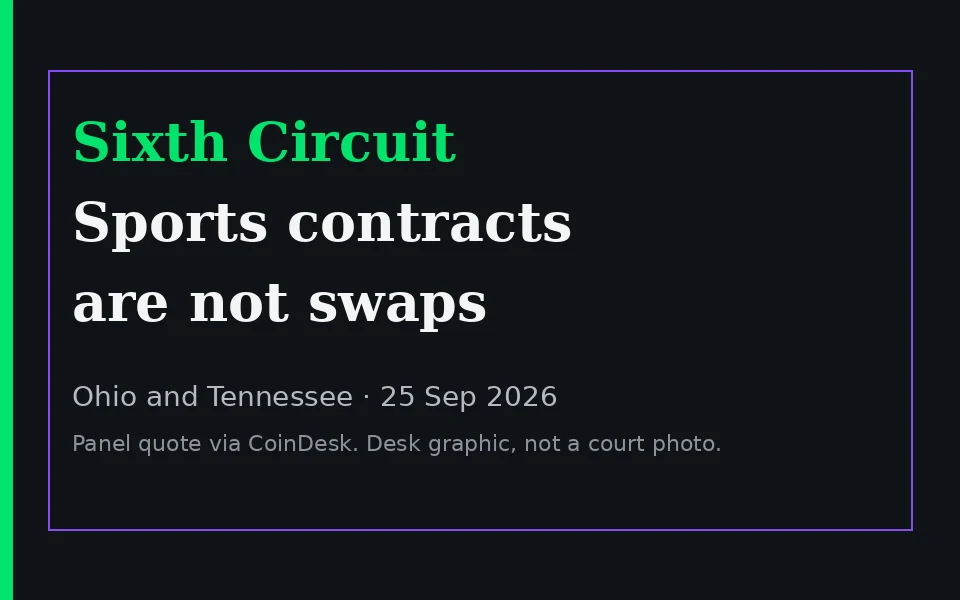 Gráfico de mesa: Sixth Circuit, los contratos deportivos no son swaps, 25 de septiembre de 2026.