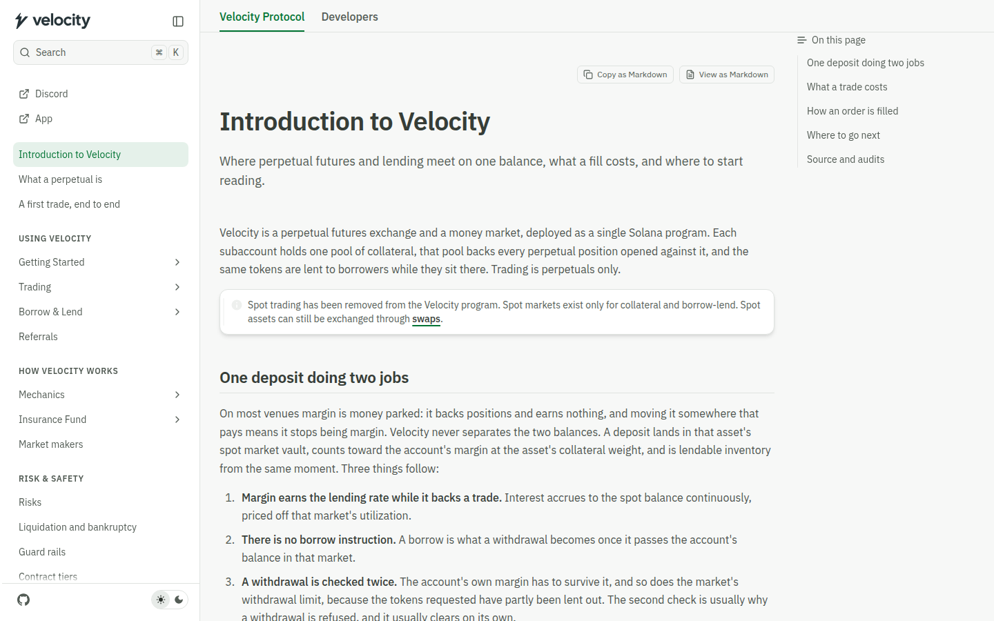 Velocity (Drift) documentation
