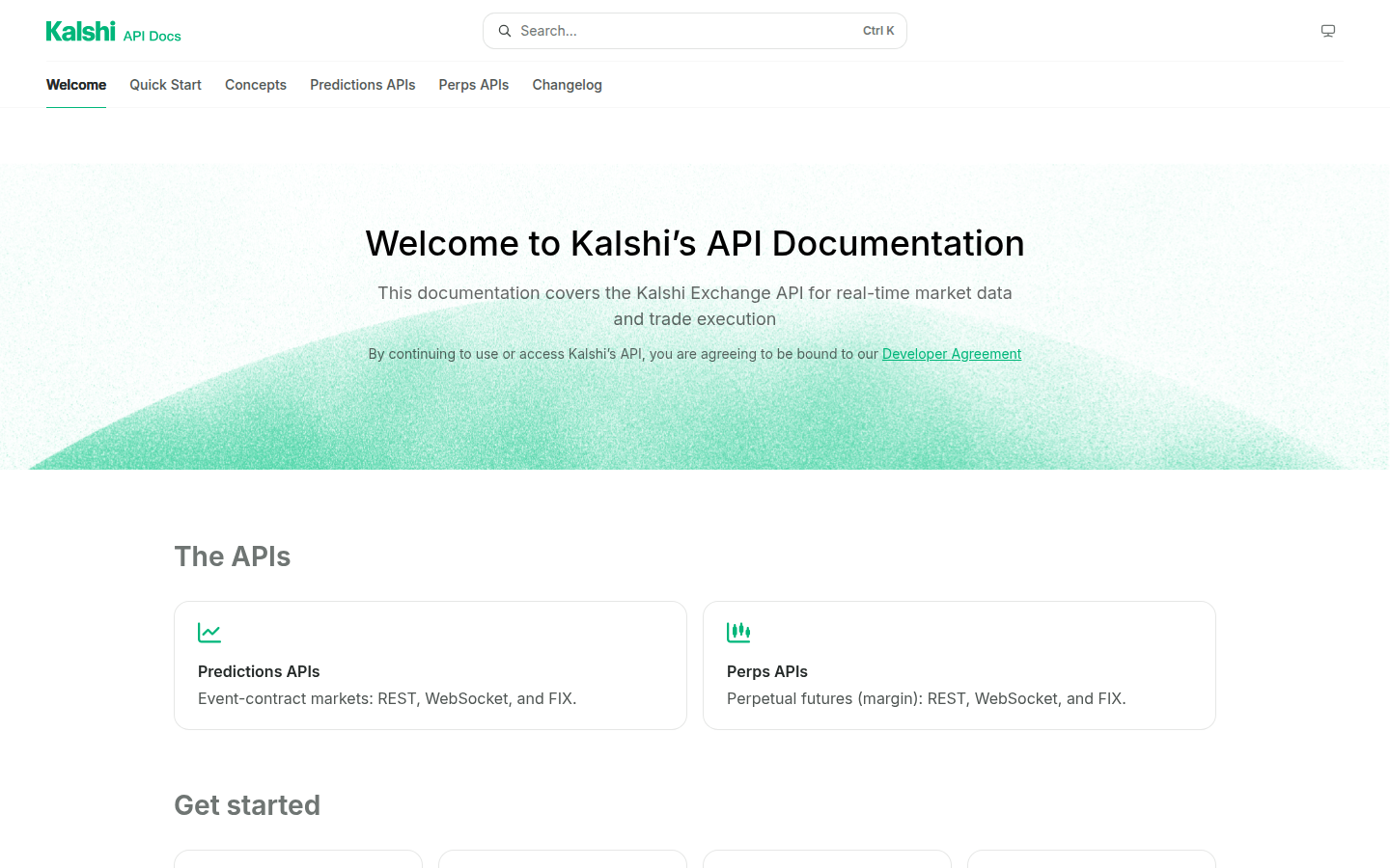 Kalshi developer docs