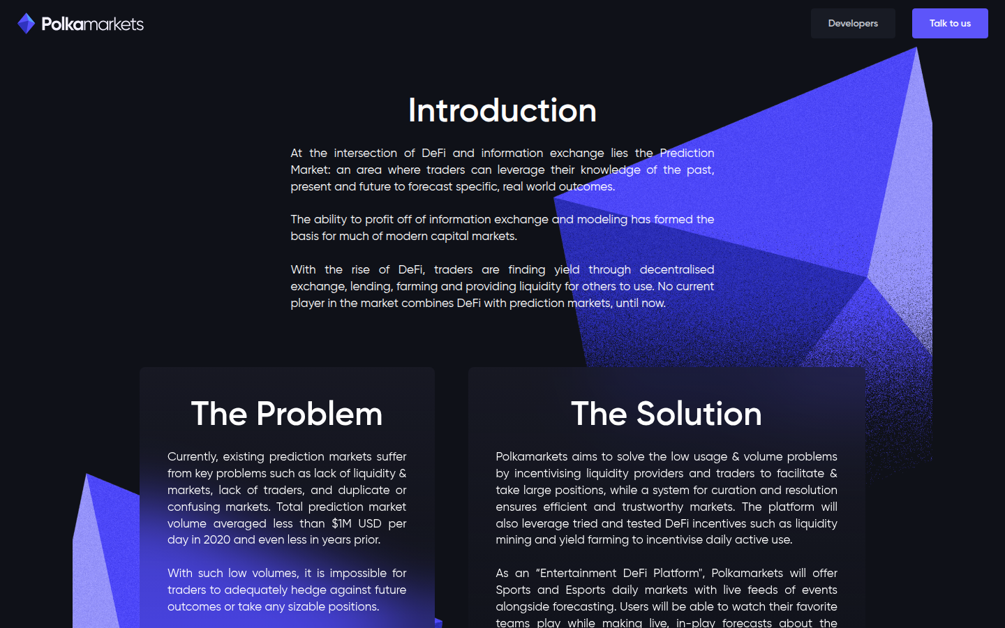 Polkamarkets about — problem / solution